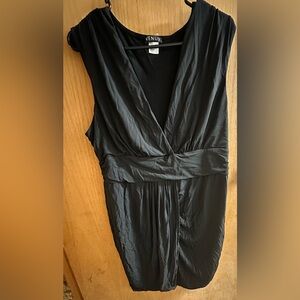 VENUS Elegant Black Wrap Dress